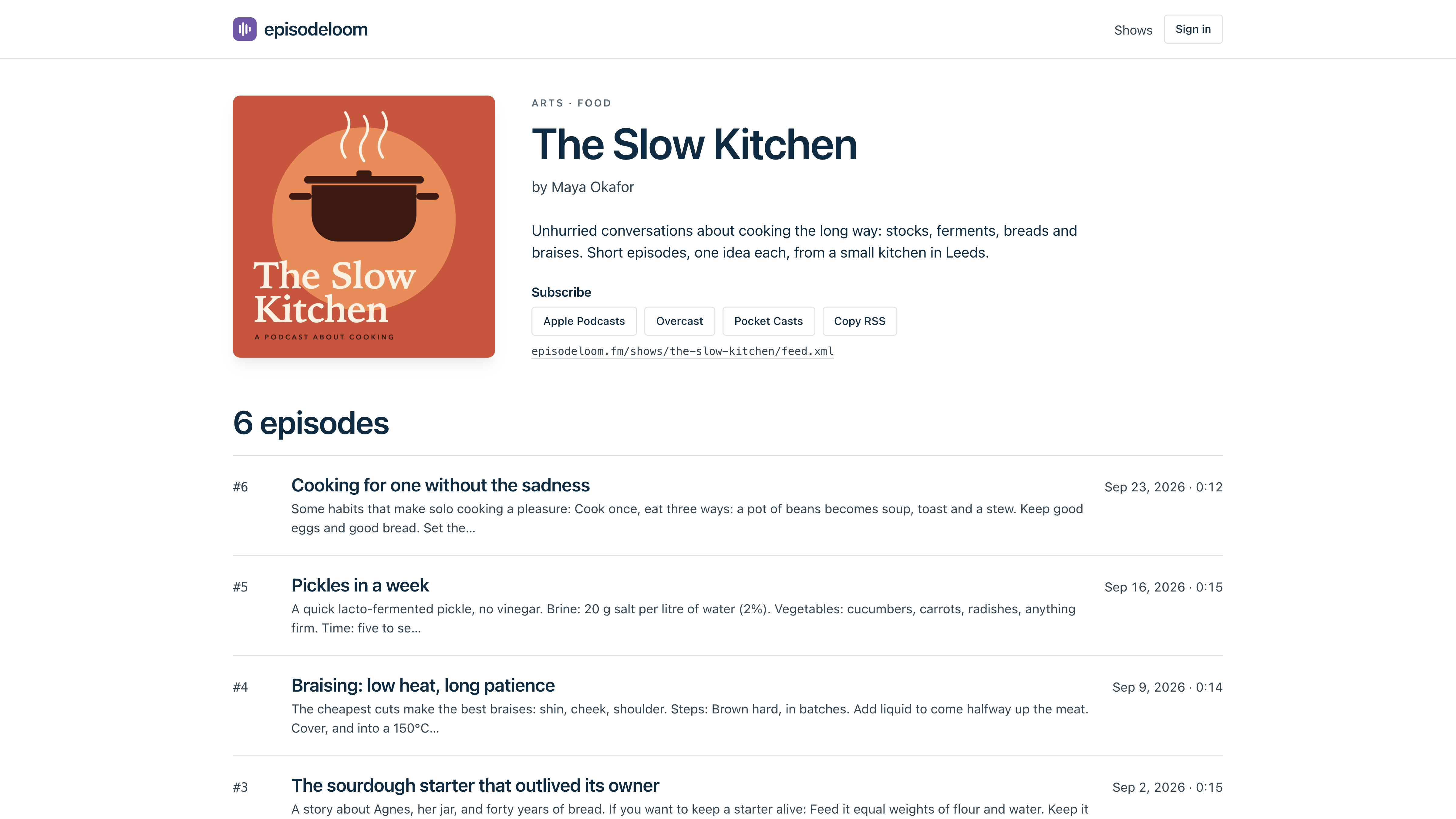 Episodeloom: podcast hosting for independent podcasters