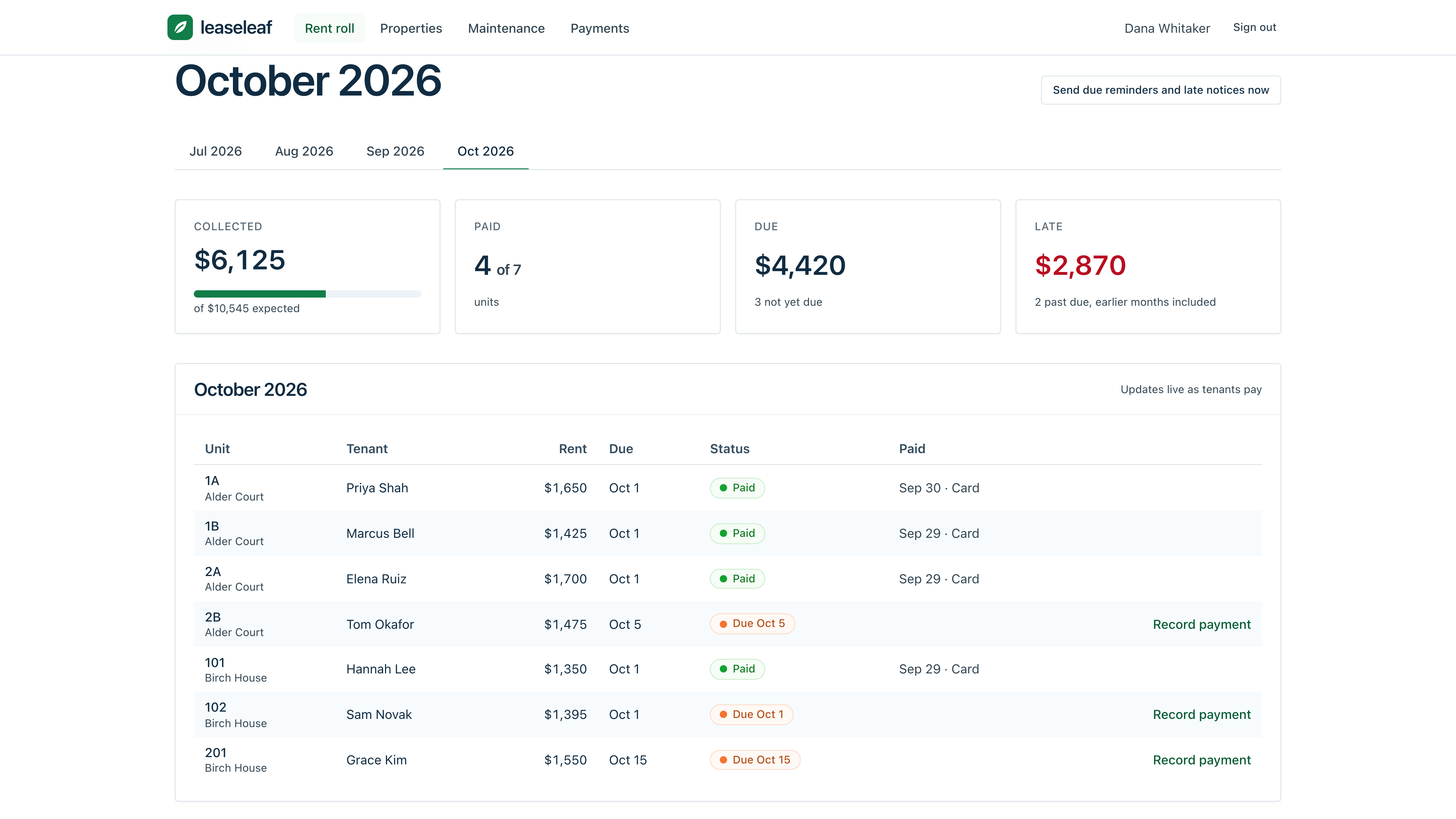 Leaseleaf: rent, leases and repairs for a small landlord