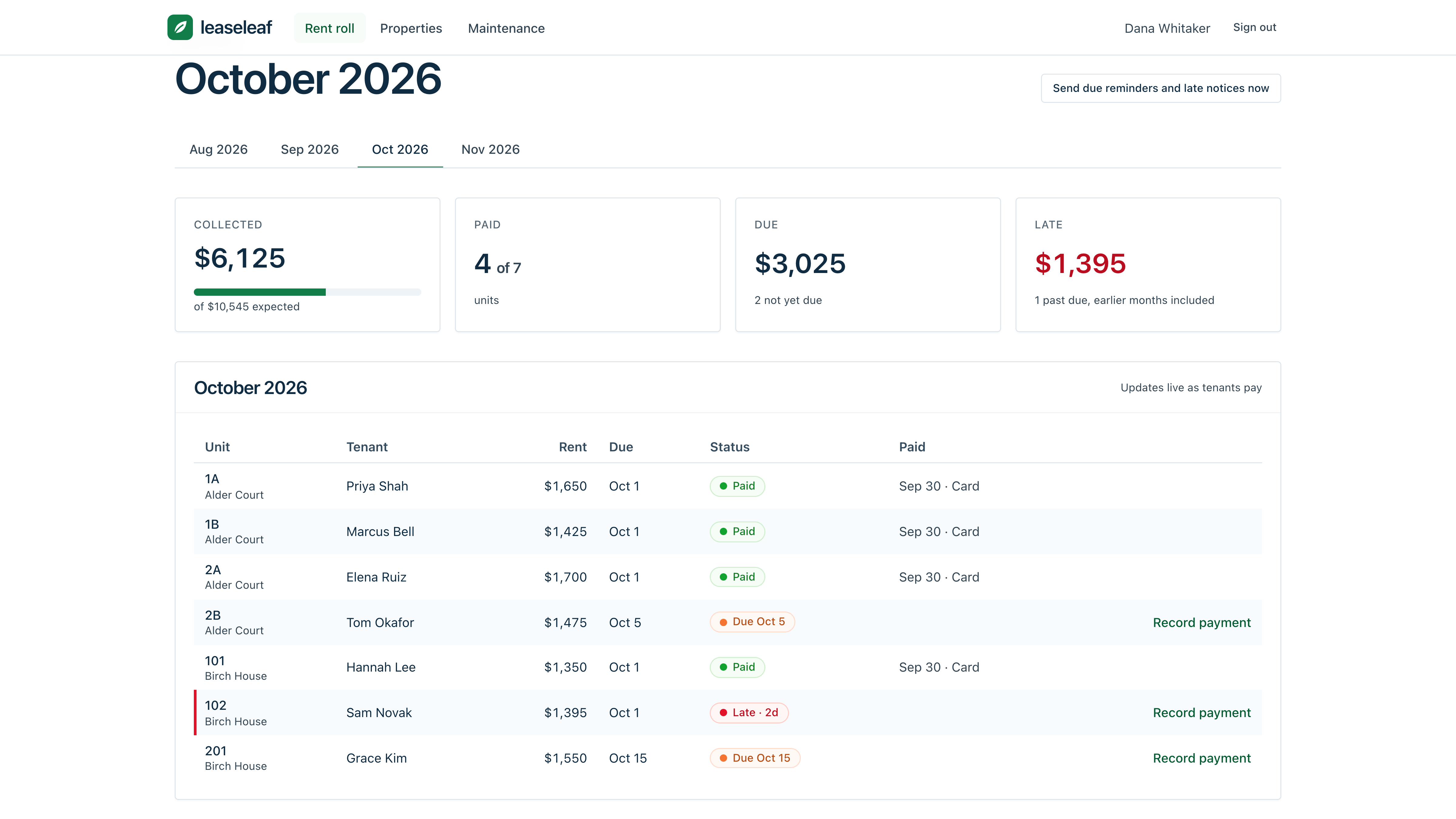 Rent collection and repair requests, built by Claude Code on Elements
